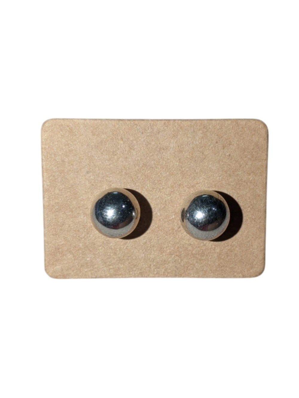 Simple Silver Dome Stud Earrings